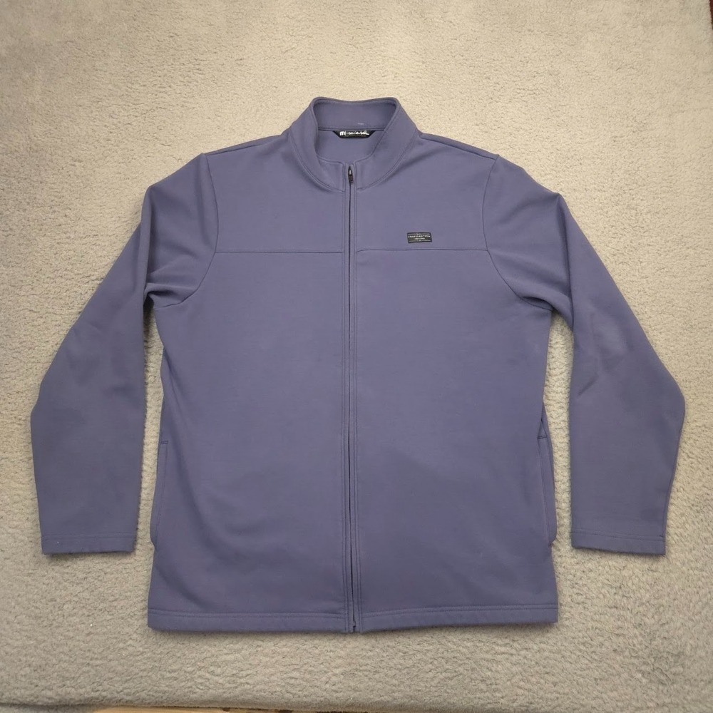 TravisMathew Full Zip Jacket Mens XL Purple Golf Stretch Mock Neck Casual